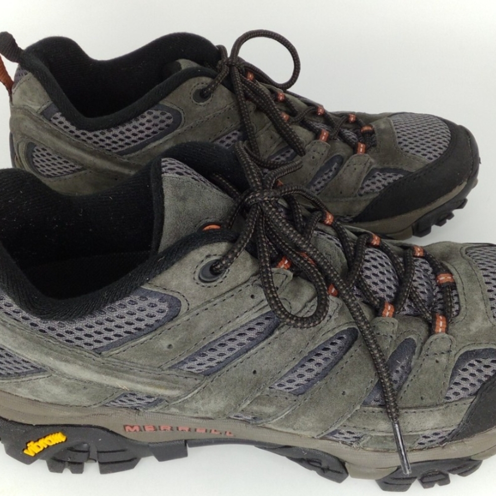 Merrell Mens Vibram Gray & Blk Breathable Mesh Sz 11 Pre- Loved Great Condition